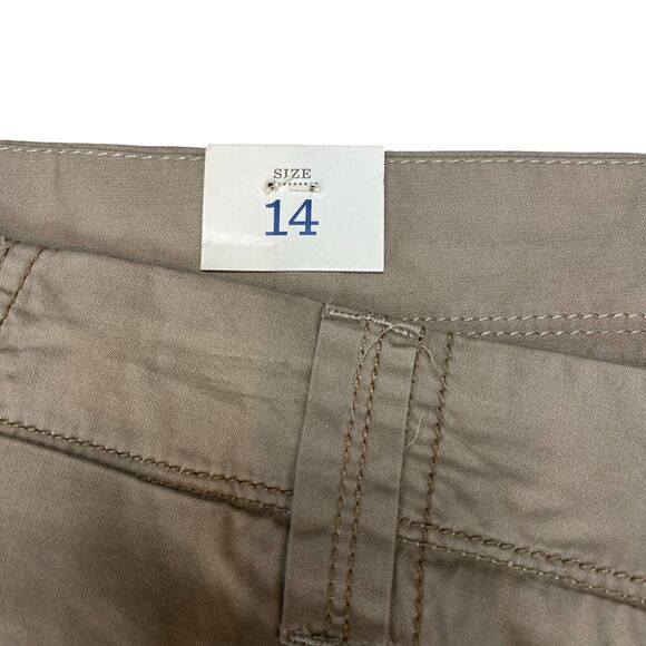 Old Navy Capri Pants Women's Size 14 Tan Wide Leg Low Rise Flat Front Outdoor - Picture 7 of 16